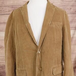 J.CREW Blazer Mens XL Beige Corduroy Cotton Sport Coat Two-Button Notch Lapel